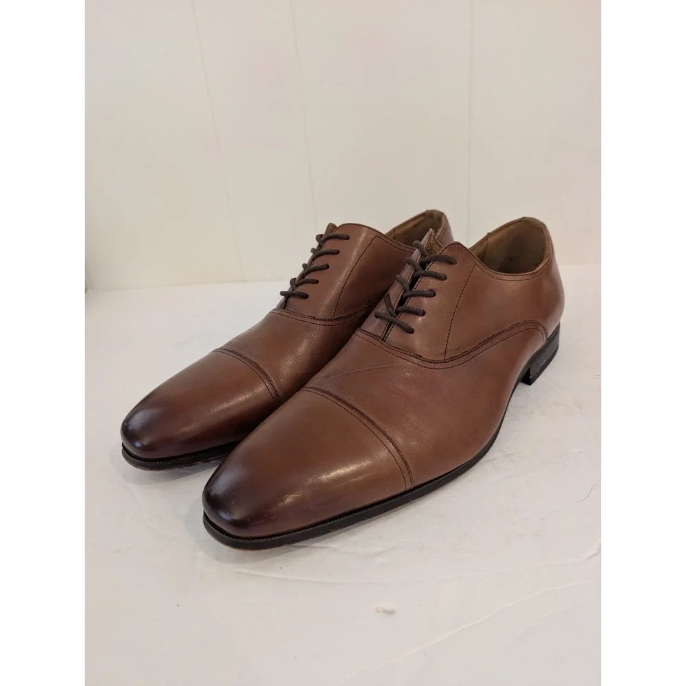 Florsheim Francisco Cognac Cap Toe Size 13D Leather Dress Shoes 11528-221 Mens